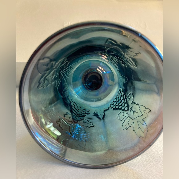 Vintage Carnival Glass Goblet Harvest Grape - Picture 6 of 9